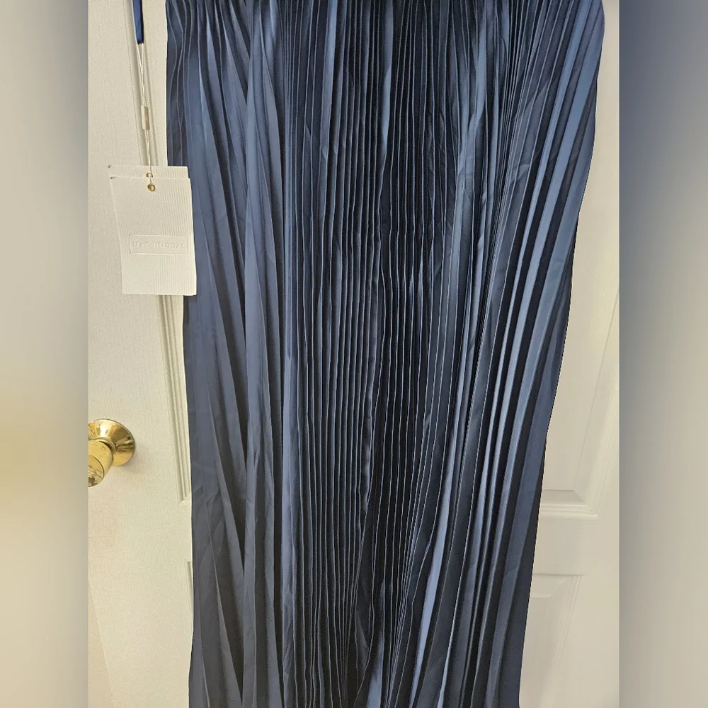Mac Duggal PLEATED CAPLET T-LENGTH DRESS 49638, Size 18 Navy NWT - Picture 9 of 16